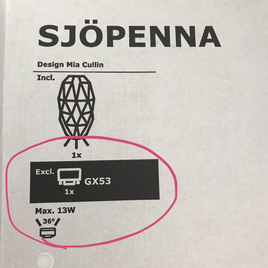 SJÖPENNA needs special light bulb