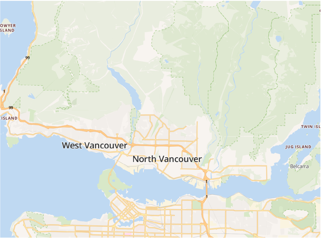 North Vancouver map